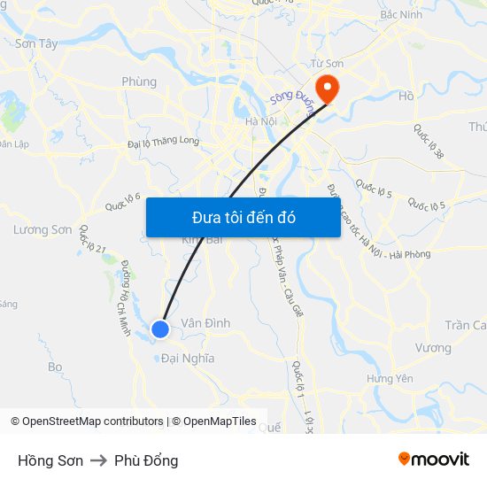 Hồng Sơn to Phù Đổng map