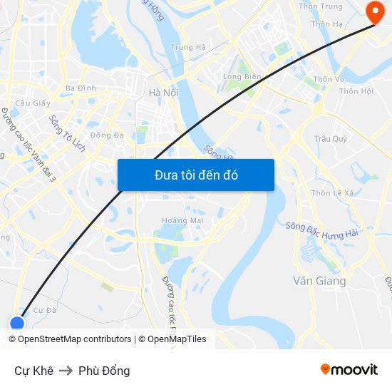 Cự Khê to Phù Đổng map