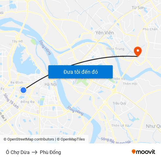Ô Chợ Dừa to Phù Đổng map