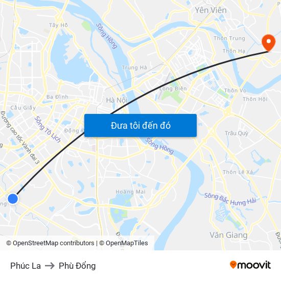 Phúc La to Phù Đổng map