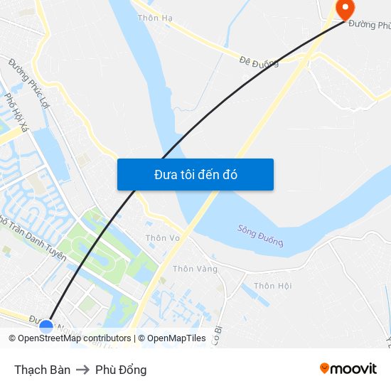 Thạch Bàn to Phù Đổng map