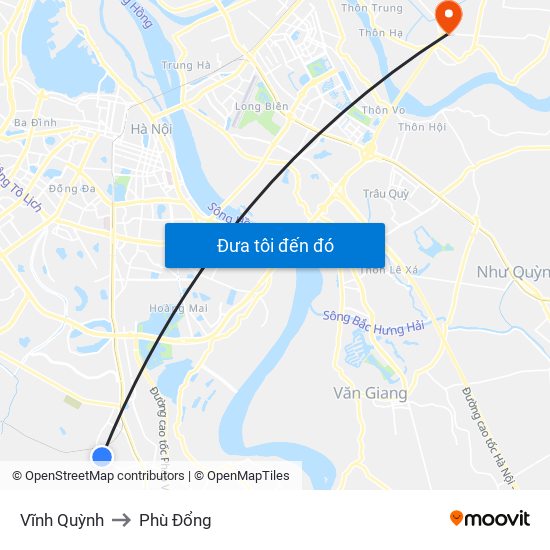 Vĩnh Quỳnh to Phù Đổng map