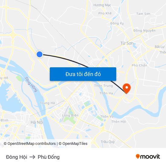 Đông Hội to Phù Đổng map