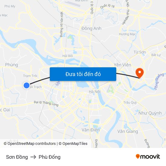 Sơn Đồng to Phù Đổng map