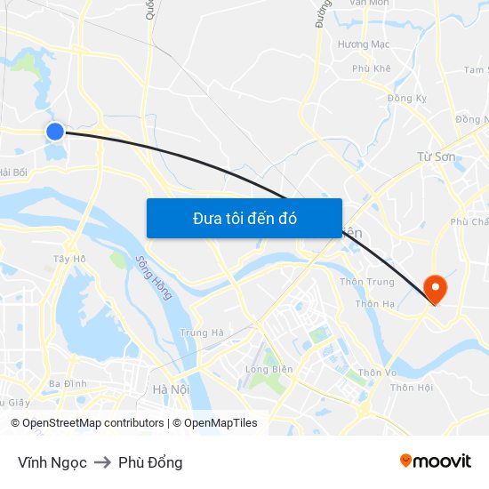 Vĩnh Ngọc to Phù Đổng map
