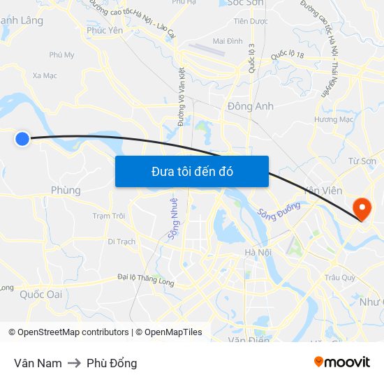 Vân Nam to Phù Đổng map