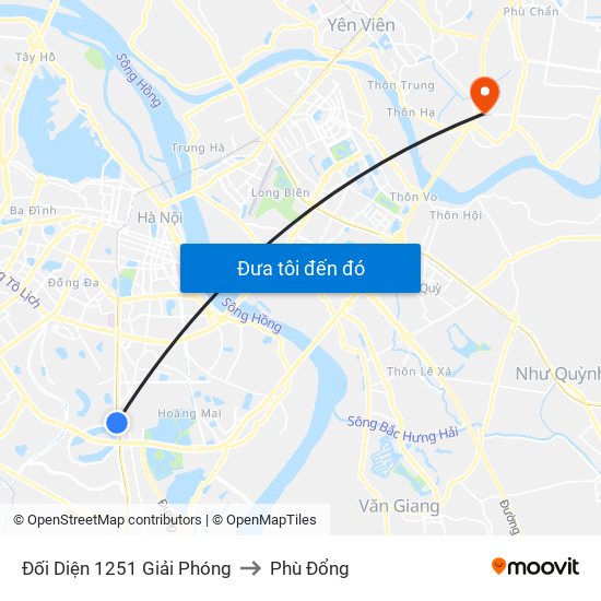 Đối Diện 1251 Giải Phóng to Phù Đổng map