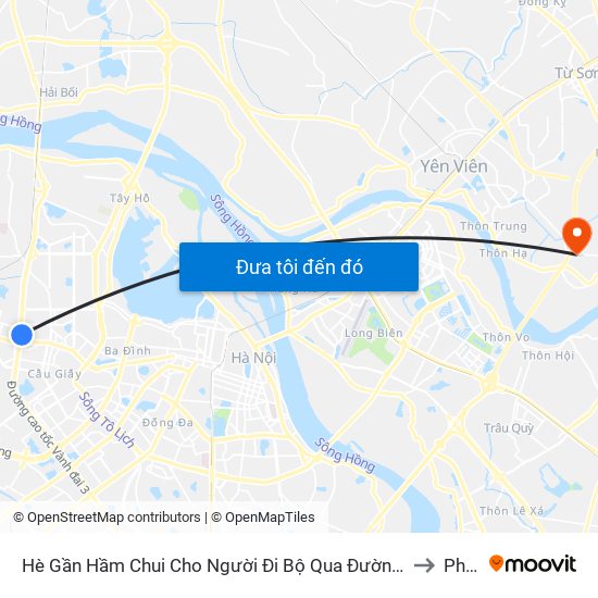 2b Phạm Văn Đồng to Phù Đổng map