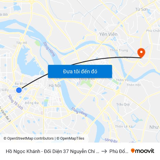 Hồ Ngọc Khánh - Đối Diện 37 Nguyễn Chí Thanh to Phù Đổng map