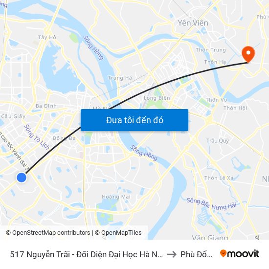 517 Nguyễn Trãi - Đối Diện Đại Học Hà Nội to Phù Đổng map