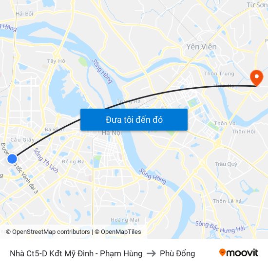 Nhà Ct5-D Kđt Mỹ Đình - Phạm Hùng to Phù Đổng map
