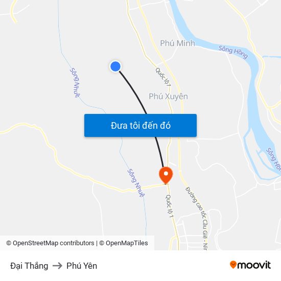 Đại Thắng to Phú Yên map