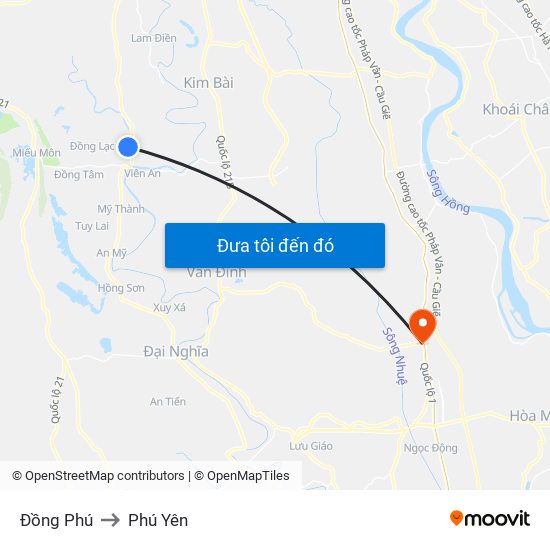 Đồng Phú to Phú Yên map
