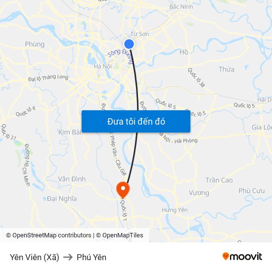 Yên Viên (Xã) to Phú Yên map