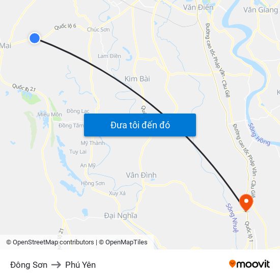 Đông Sơn to Phú Yên map