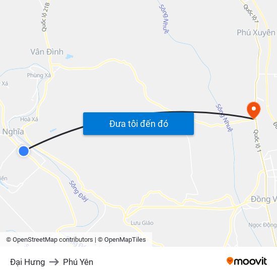 Đại Hưng to Phú Yên map