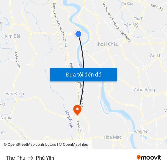 Thư Phú to Phú Yên map