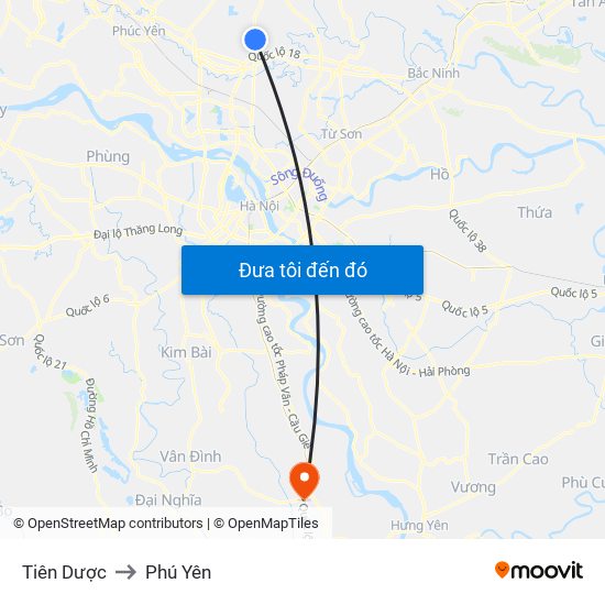 Tiên Dược to Phú Yên map