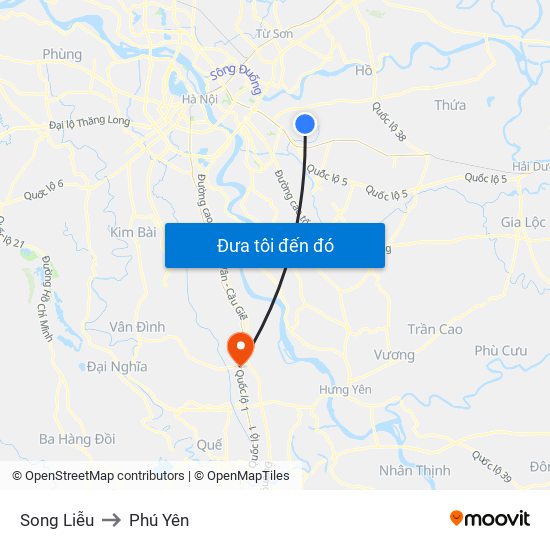 Song Liễu to Phú Yên map