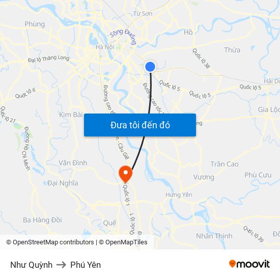 Như Quỳnh to Phú Yên map