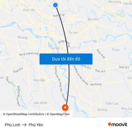 Phù Linh to Phú Yên map