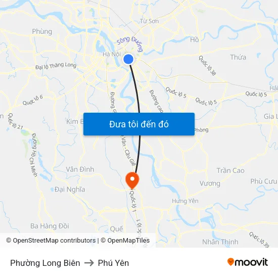 Phường Long Biên to Phú Yên map
