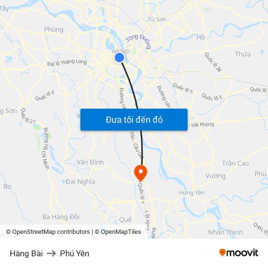 Hàng Bài to Phú Yên map