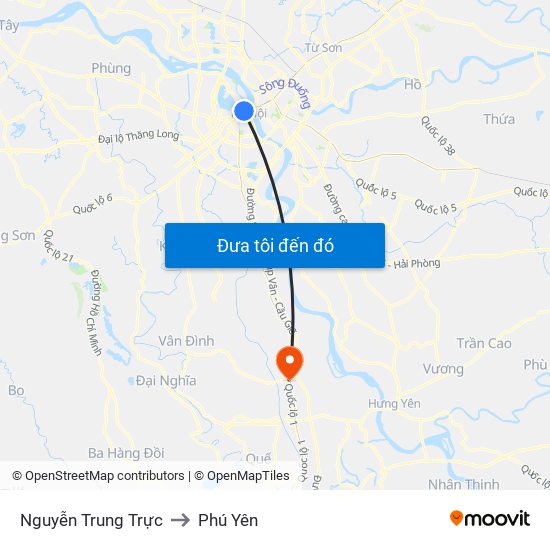 Nguyễn Trung Trực to Phú Yên map