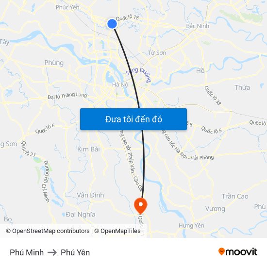 Phú Minh to Phú Yên map