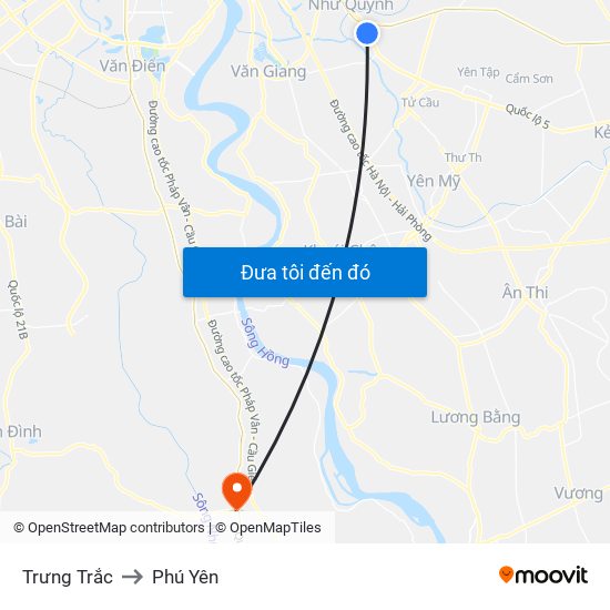 Trưng Trắc to Phú Yên map
