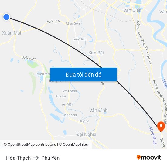 Hòa Thạch to Phú Yên map