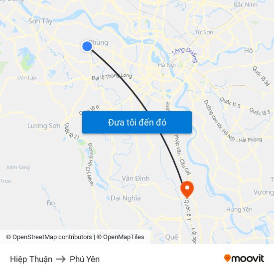 Hiệp Thuận to Phú Yên map