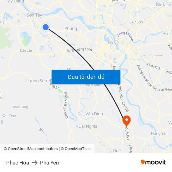 Phúc Hòa to Phú Yên map