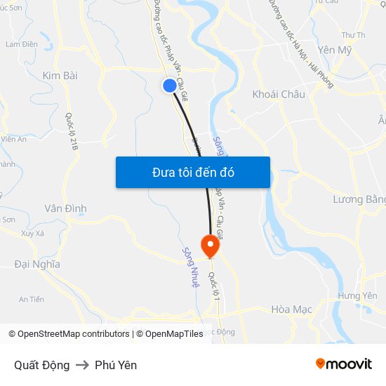 Quất Động to Phú Yên map