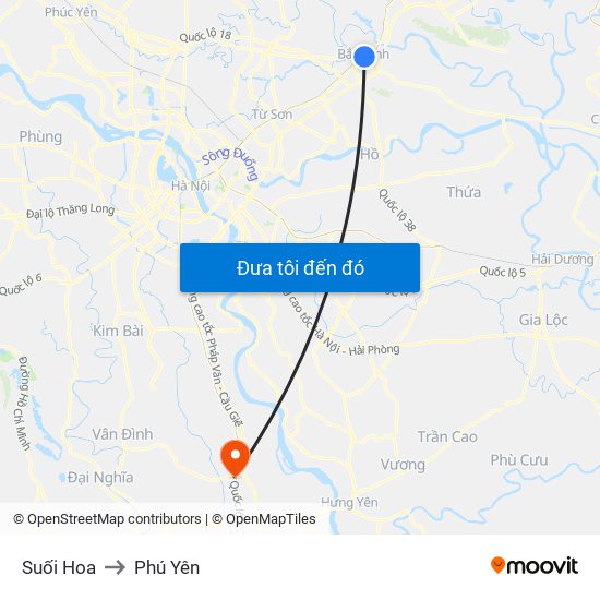 Suối Hoa to Phú Yên map