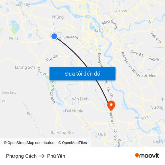 Phượng Cách to Phú Yên map