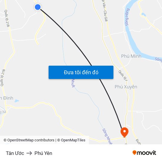 Tân Ước to Phú Yên map