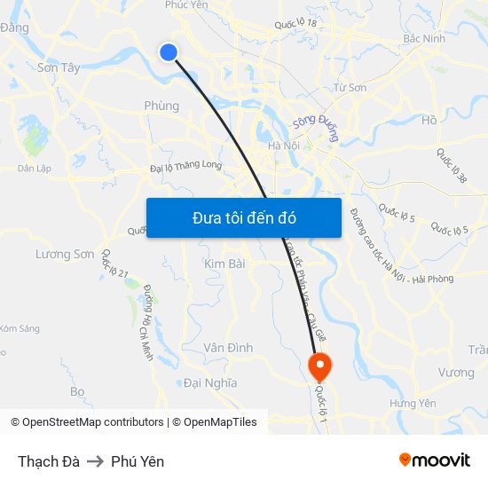 Thạch Đà to Phú Yên map