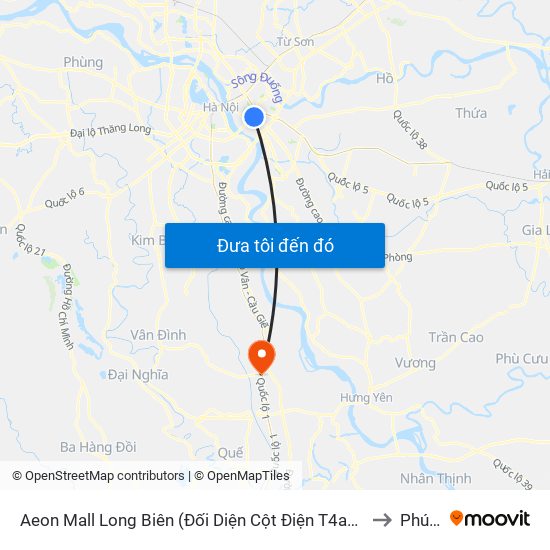 Aeon Mall Long Biên (Đối Diện Cột Điện T4a/2a-B Đường Cổ Linh) to Phú Yên map