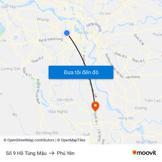 Số 9 Hồ Tùng Mậu to Phú Yên map