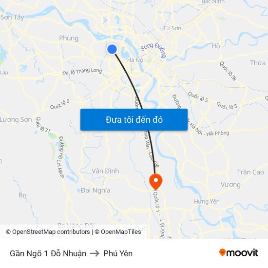 Gần Ngõ 1 Đỗ Nhuận to Phú Yên map