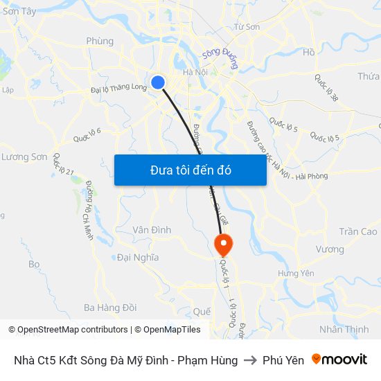 Nhà Ct5 Kđt Sông Đà Mỹ Đình - Phạm Hùng to Phú Yên map