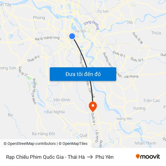 Rạp Chiếu Phim Quốc Gia - Thái Hà to Phú Yên map