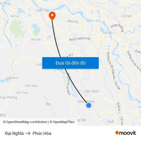 Đại Nghĩa to Phúc Hòa map