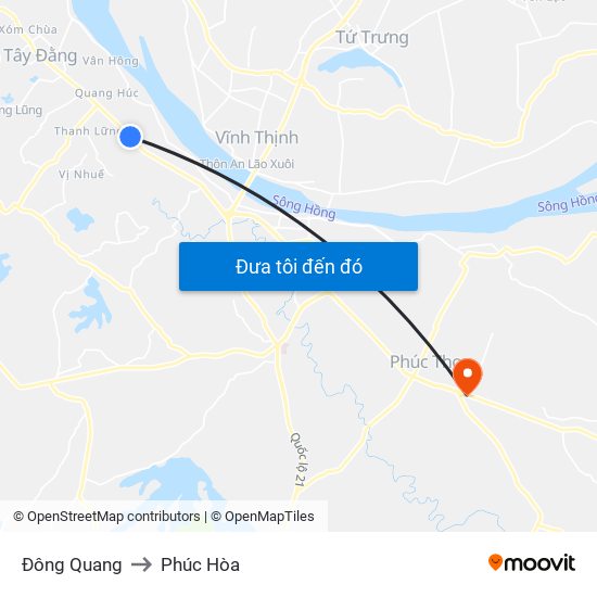 Đông Quang to Phúc Hòa map