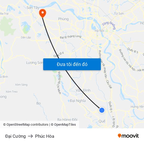 Đại Cường to Phúc Hòa map