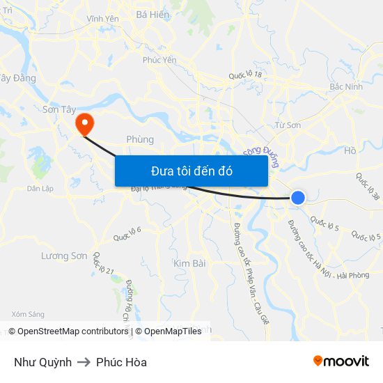 Như Quỳnh to Phúc Hòa map