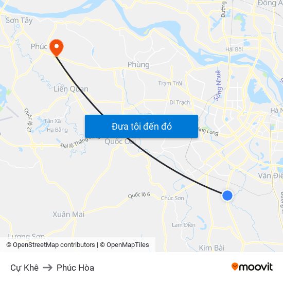 Cự Khê to Phúc Hòa map