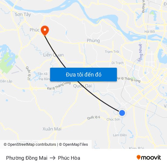 Phường Đồng Mai to Phúc Hòa map