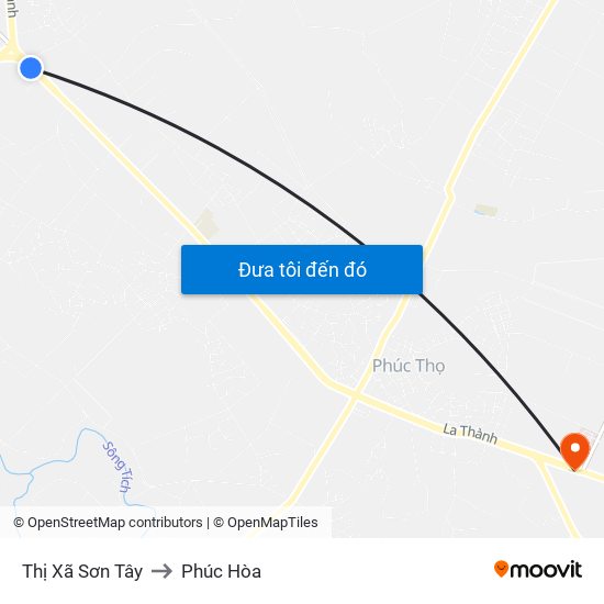 Thị Xã Sơn Tây to Phúc Hòa map